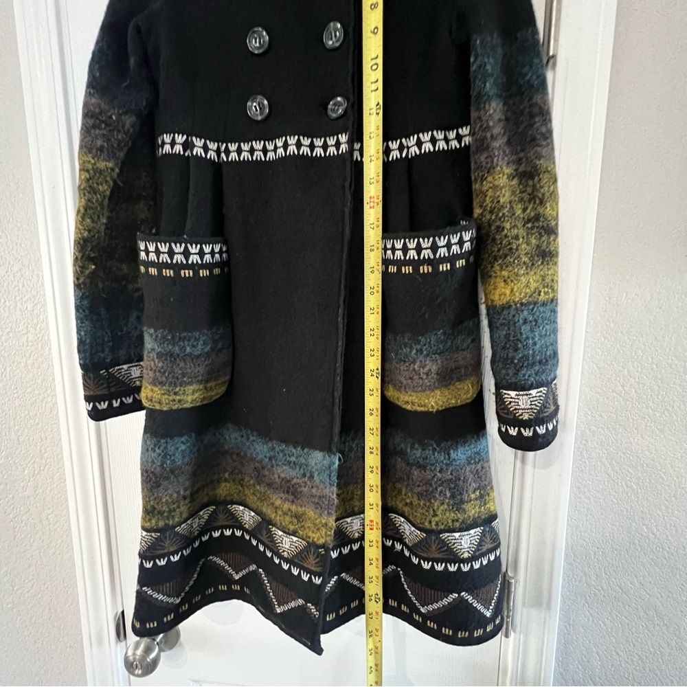 Diane Von Furstenberg Wool Patterned Coat Size M - Picture 6 of 7